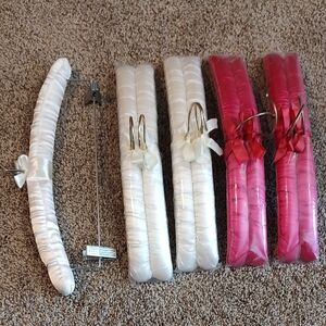 Victoria's Secret Satin Padded Hangers - White and Pink
